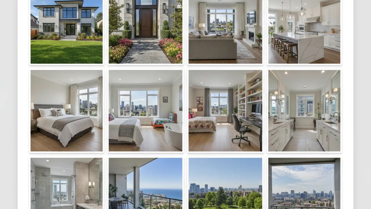 İdeal emlak ilan galerisi — her oda için profesyonel fotoğraf düzeni